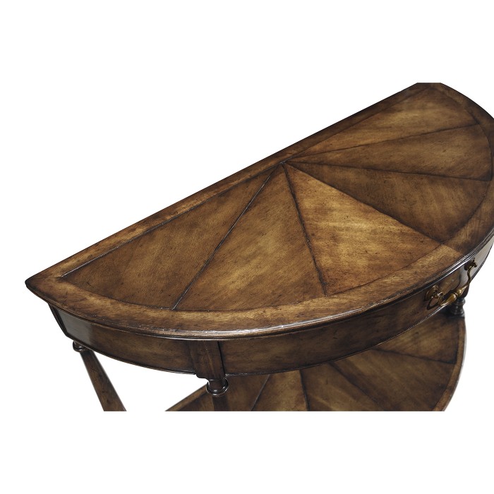 Walnut demilune console