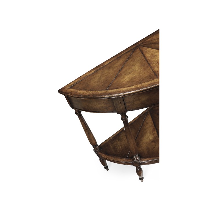 Walnut demilune console