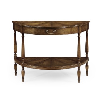 Walnut demilune console