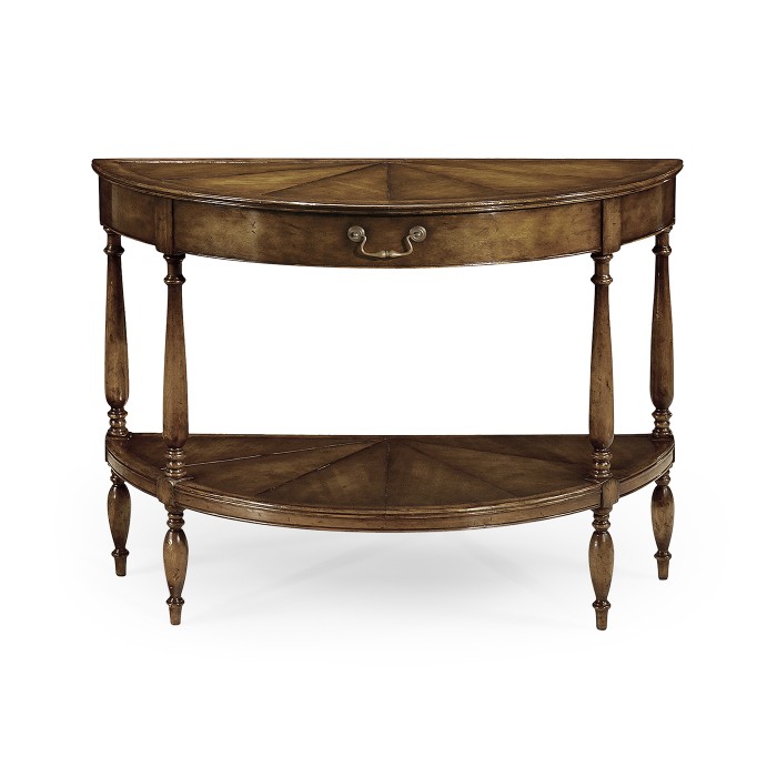 Walnut demilune console