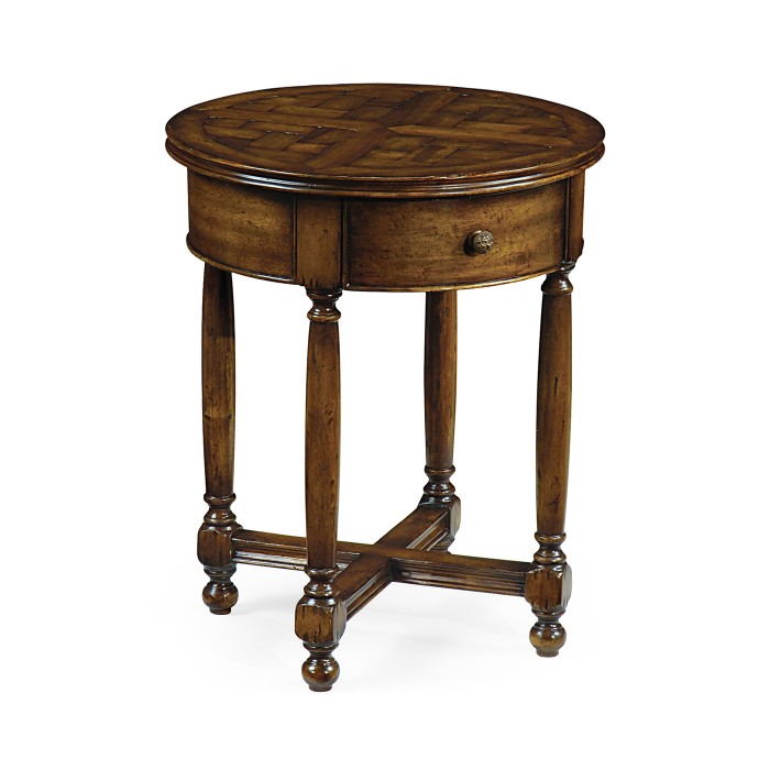 Parquet round lamp table