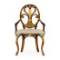Sheraton Style Walnut & Gilded Oval Back Arm Chair