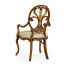 Sheraton Style Walnut & Gilded Oval Back Arm Chair