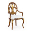 Sheraton Style Walnut & Gilded Oval Back Arm Chair