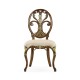 Sheraton Style Walnut & Gilded Oval Back Side Chair
