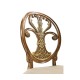 Sheraton Style Walnut & Gilded Oval Back Side Chair