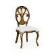 Sheraton Style Walnut & Gilded Oval Back Side Chair