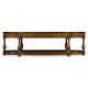 Large oval walnut coffee table