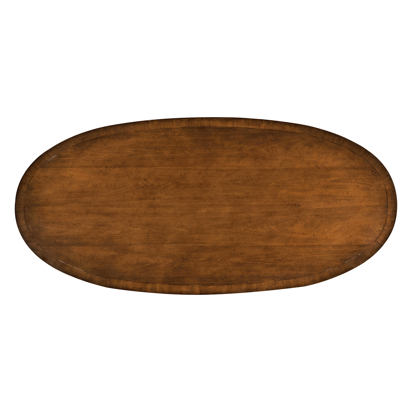 Large oval walnut coffee table
