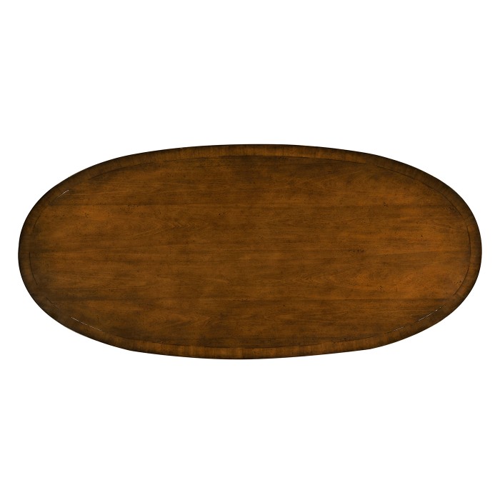 Large oval walnut coffee table