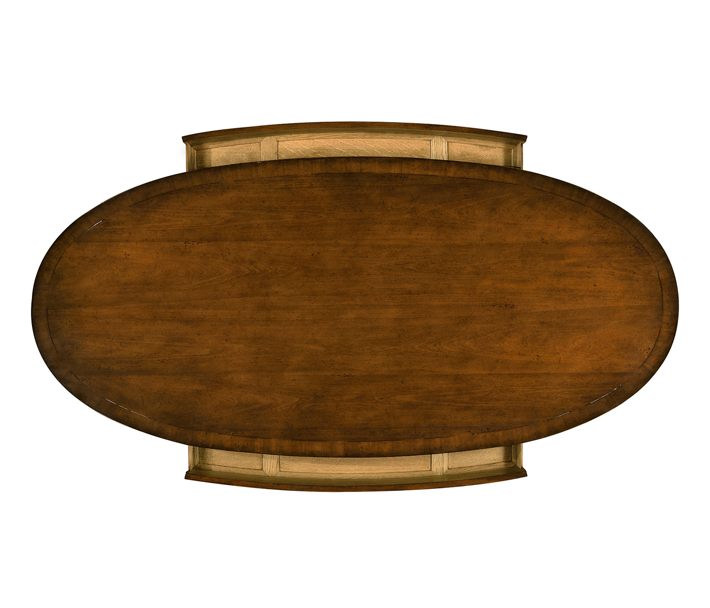 Large oval walnut coffee table