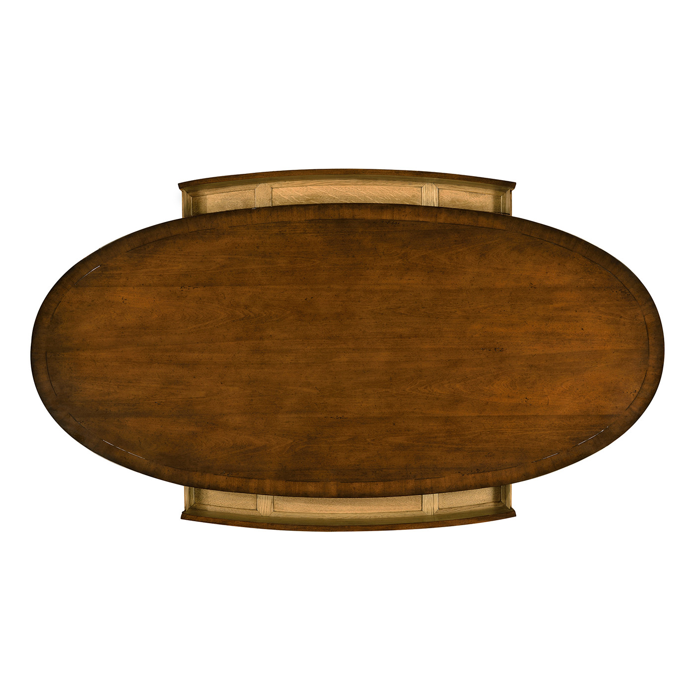 Large oval walnut coffee table