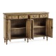 Casual Double Narrow Medium Driftwood Cabinet with Twin Cupboards