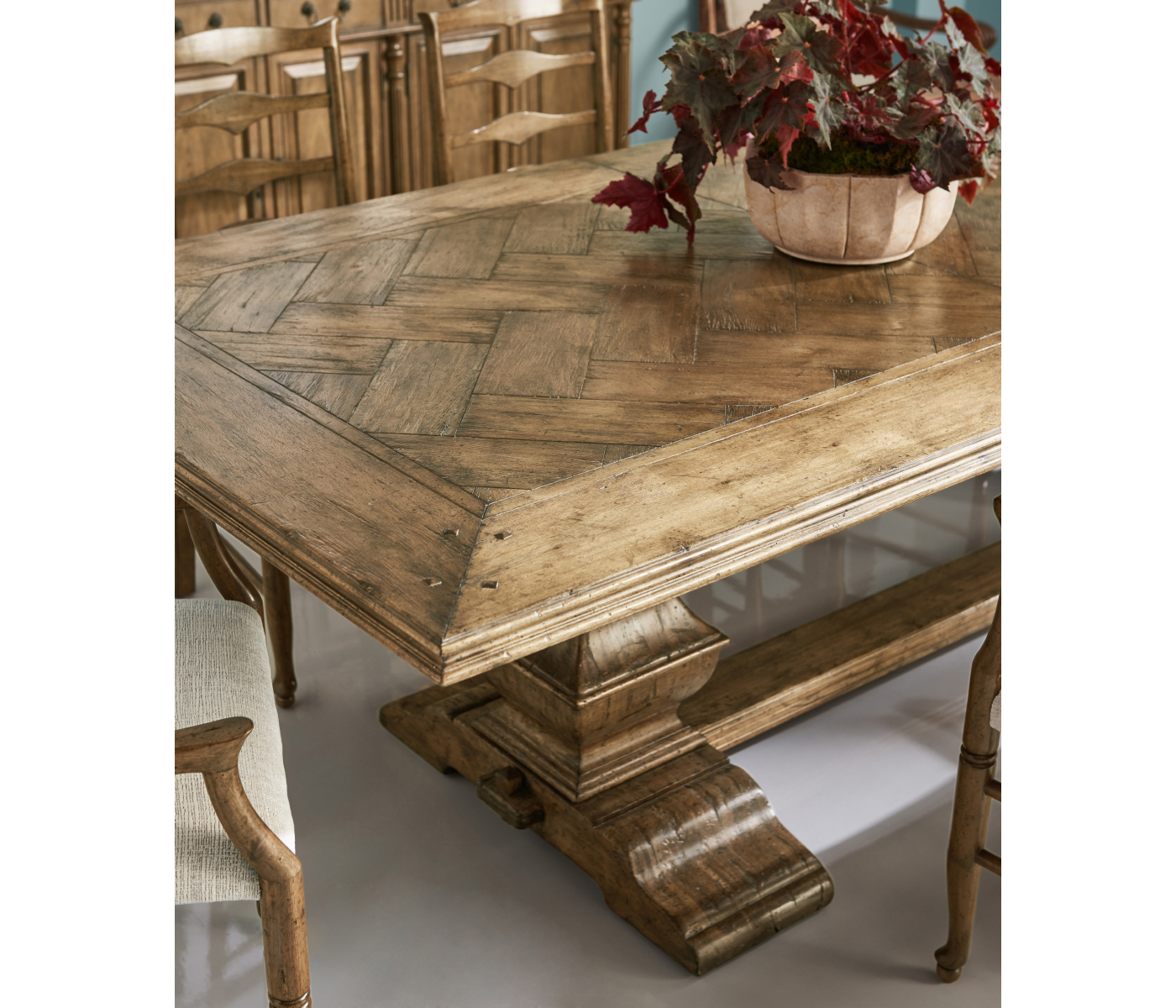 Casual Double Narrow Medium Driftwood Cabinet with Twin Cupboards