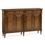 Traditional Double Narrow Cabinet with Twin Cupboards