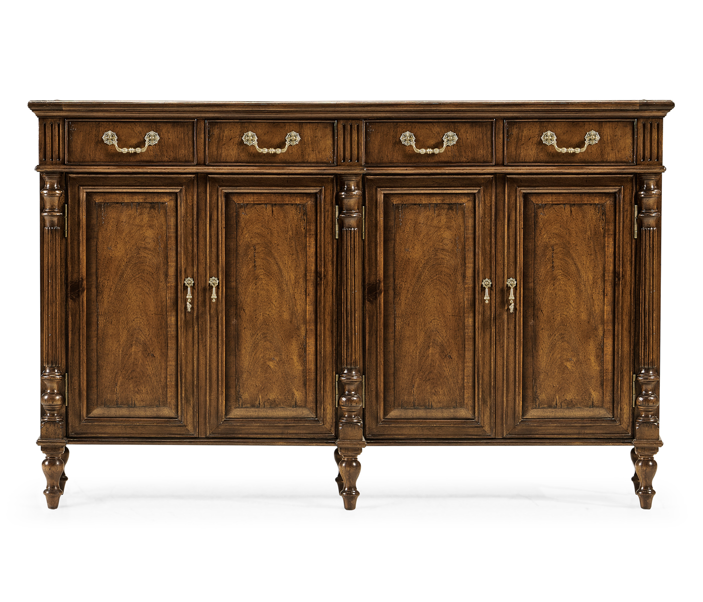 Traditional Double Narrow Cabinet with Twin Cupboards