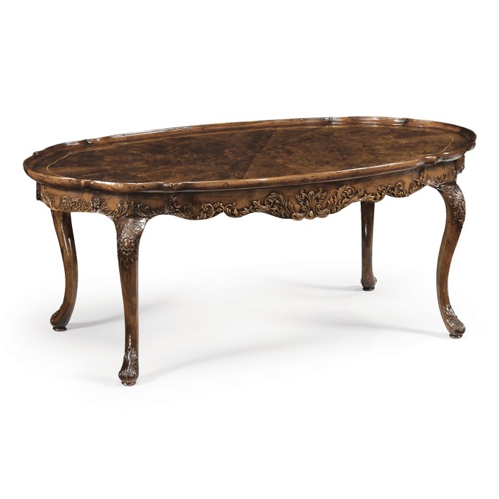George III Style Oval Walnut Coffee Table
