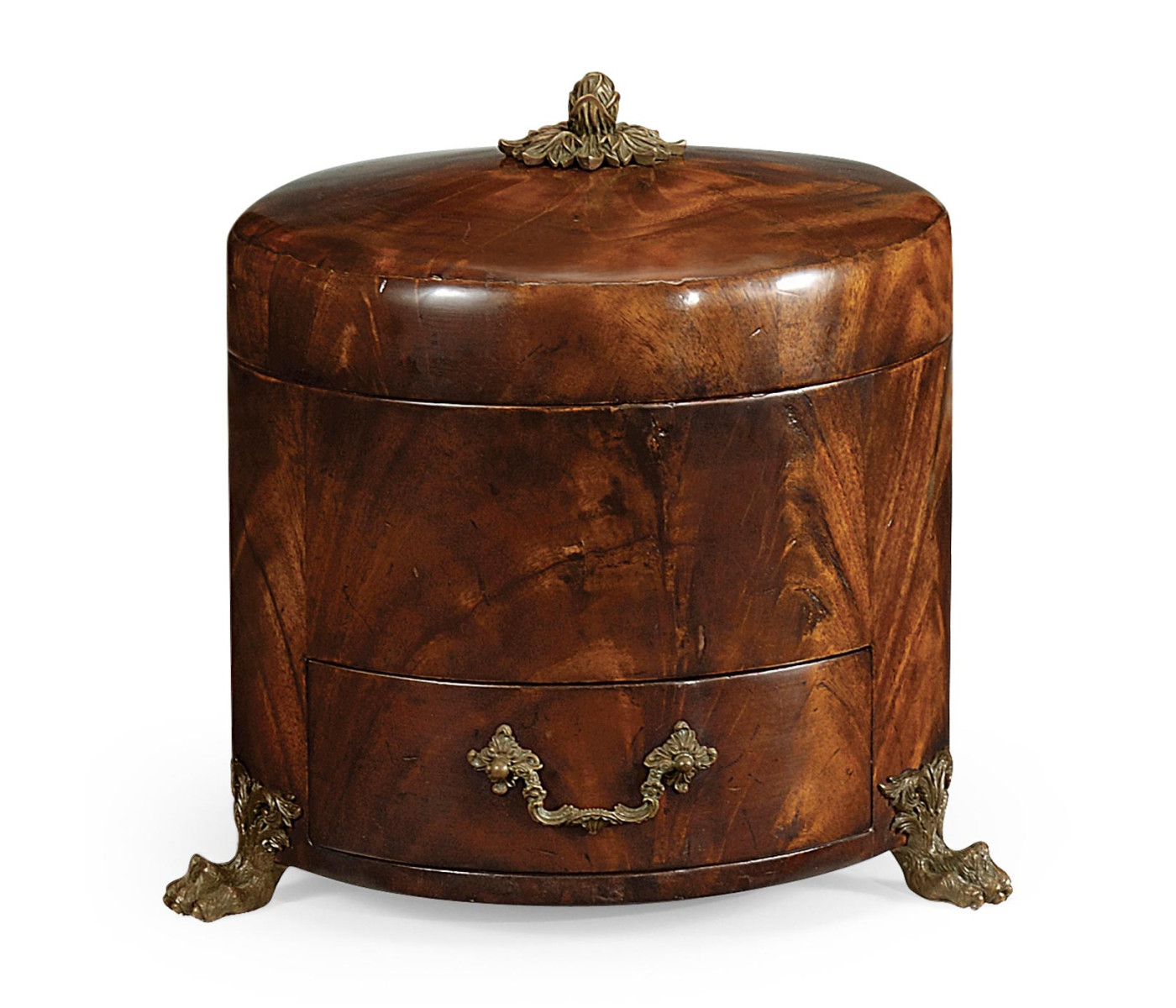 Round Crotch Mahogany Jewellery Box