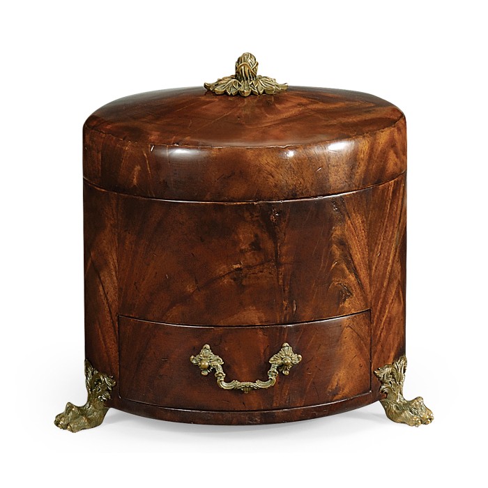 Round Crotch Mahogany Jewellery Box