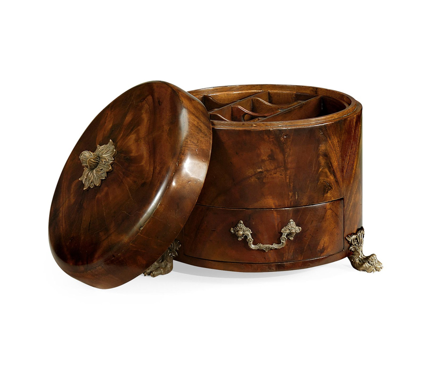 Round Crotch Mahogany Jewellery Box