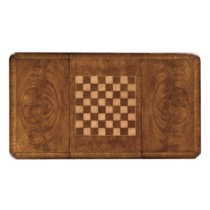 Rectangular walnut games coffee table