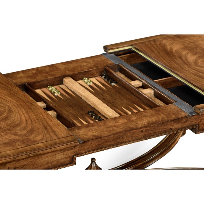 Rectangular walnut games coffee table