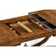 Rectangular walnut games coffee table