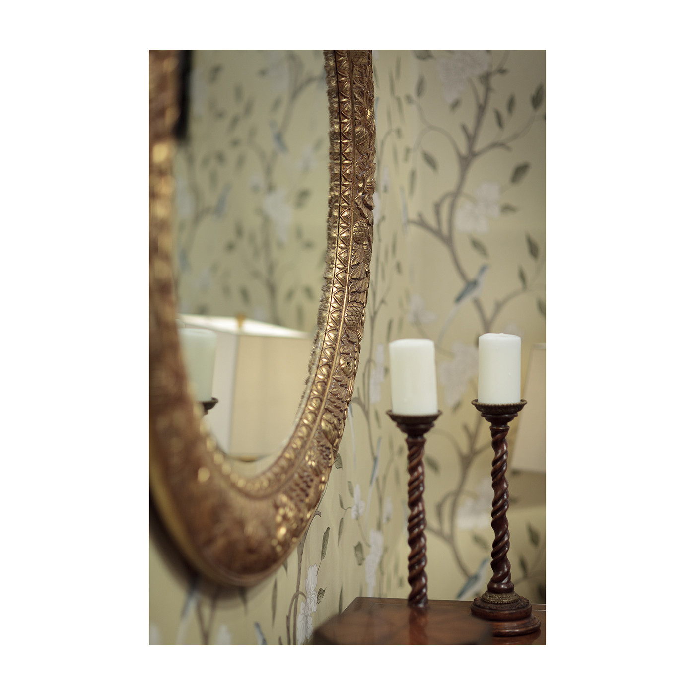 Pair of Barley Twist Walnut Candlesticks