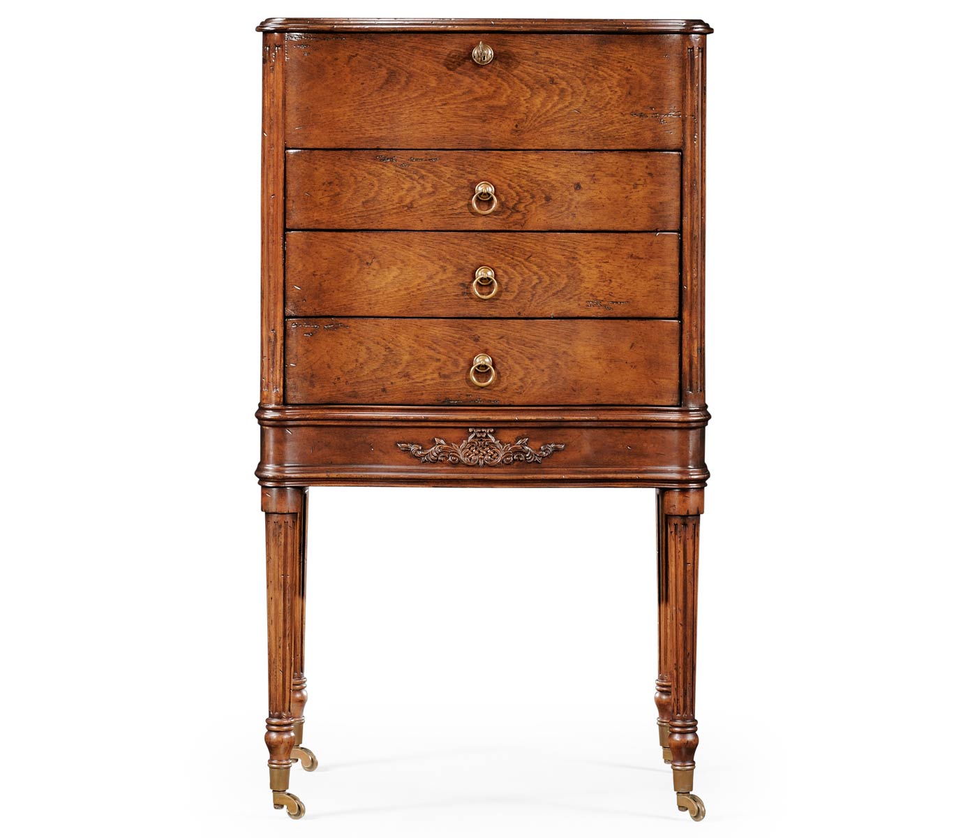 Walnut Chest or Collectors Cabinet on Stand