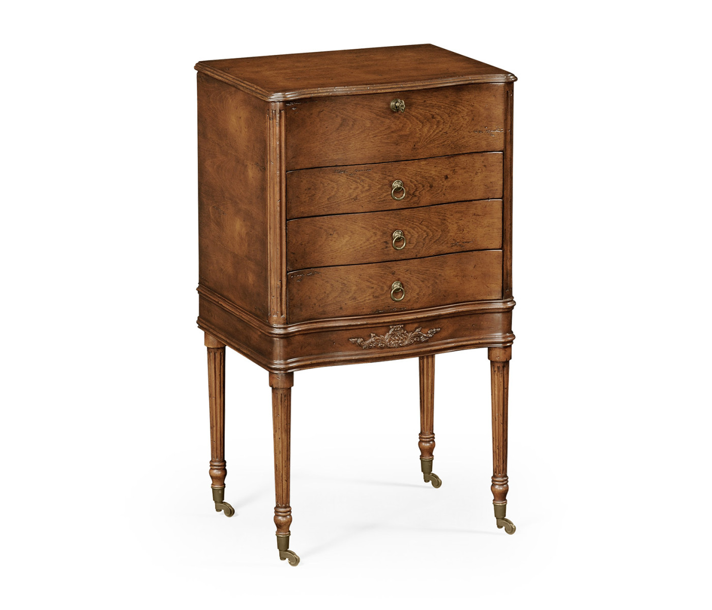Walnut Chest or Collectors Cabinet on Stand
