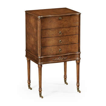 Walnut Chest or Collectors Cabinet on Stand