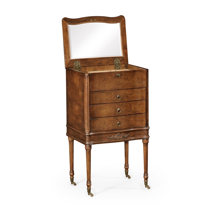 Walnut Chest or Collectors Cabinet on Stand