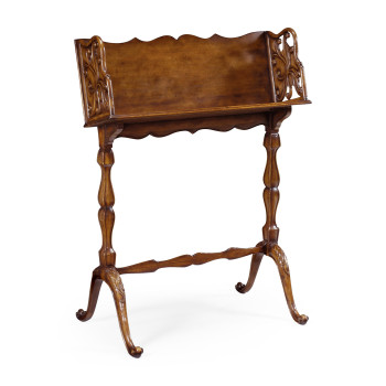 Victorian Walnut Floor Standing Book Trough