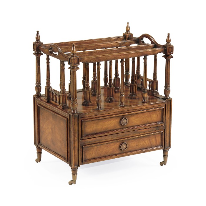 Walnut Canterbury with Two Drawers