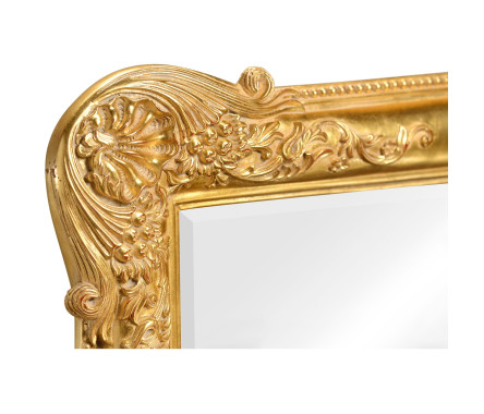 French 19th century tall rectangular gilded mirror (Plain)