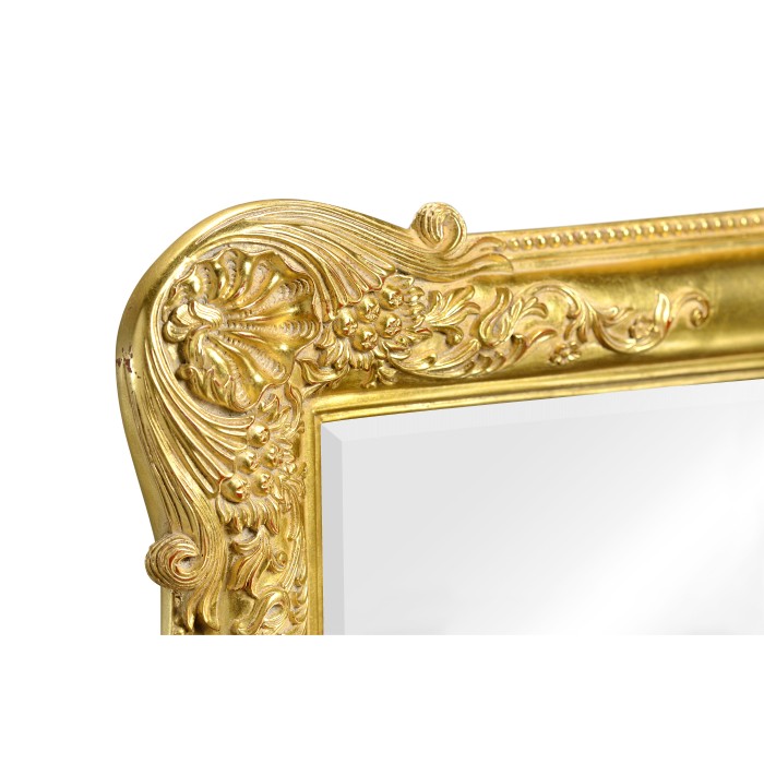 French 19th century tall rectangular gilded mirror (Plain)