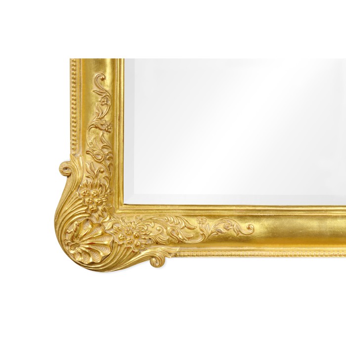 French 19th century tall rectangular gilded mirror (Plain)