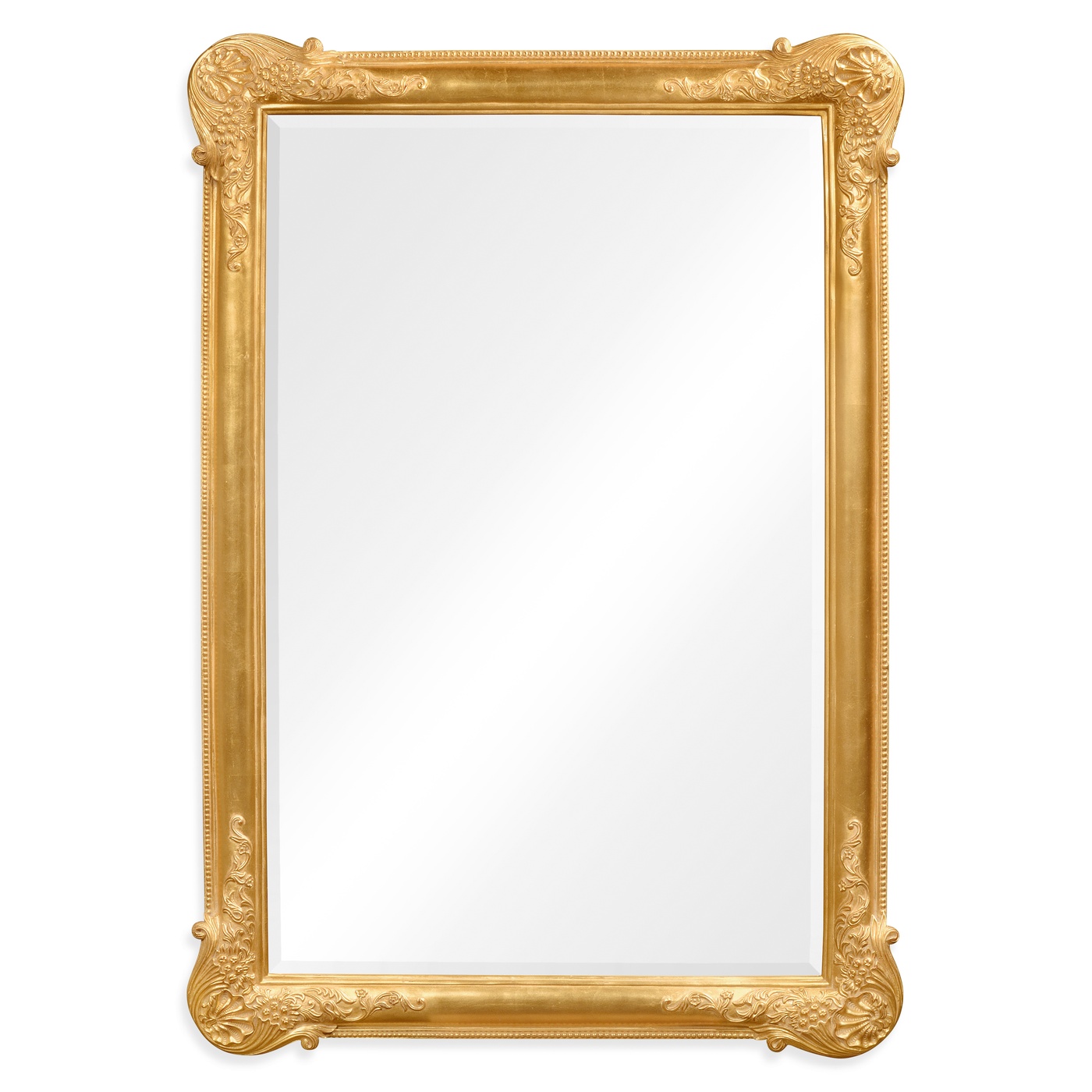 French 19th century tall rectangular gilded mirror (Plain)