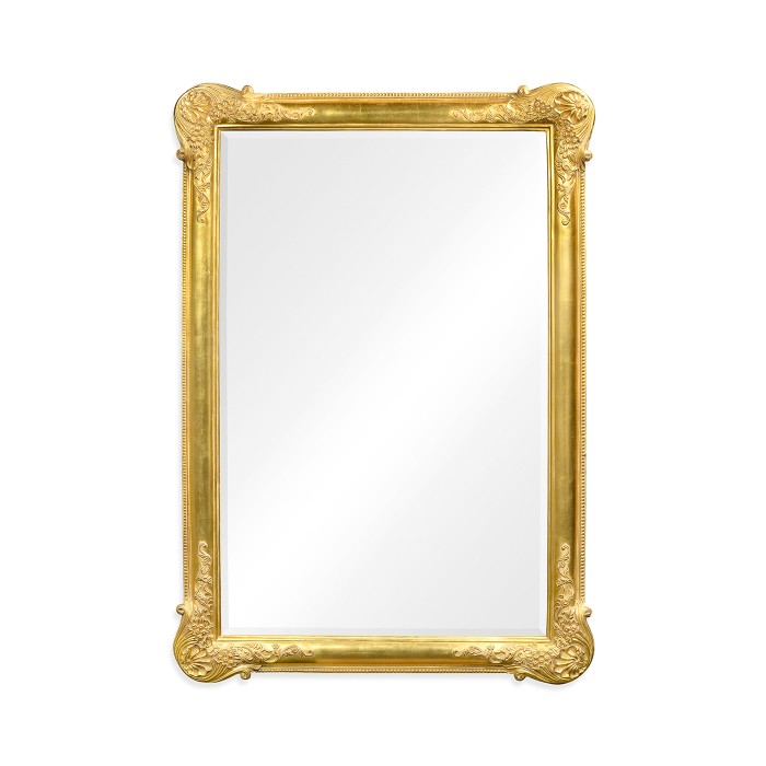 French 19th century tall rectangular gilded mirror (Plain)