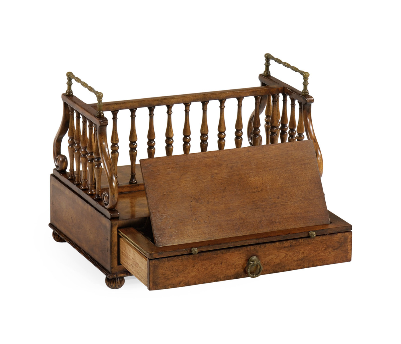 Double Sided Walnut Table Book Stand with Reading Slide