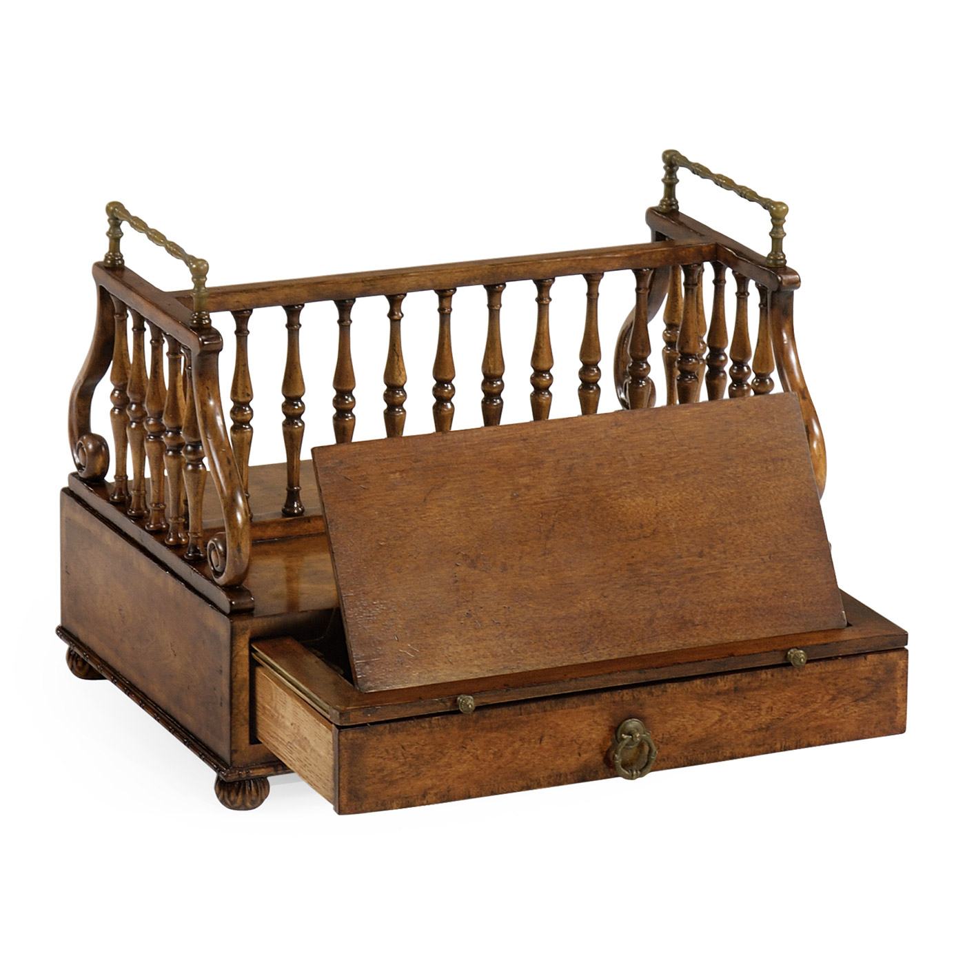 Double Sided Walnut Table Book Stand with Reading Slide