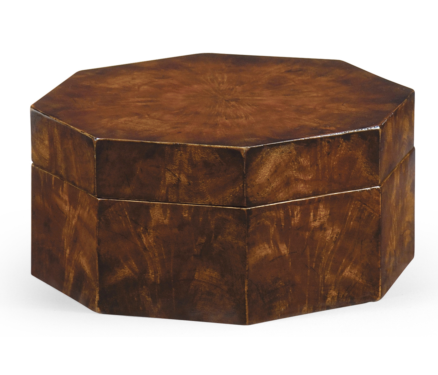 Octagonal Mahogany Crotch Veneer Box