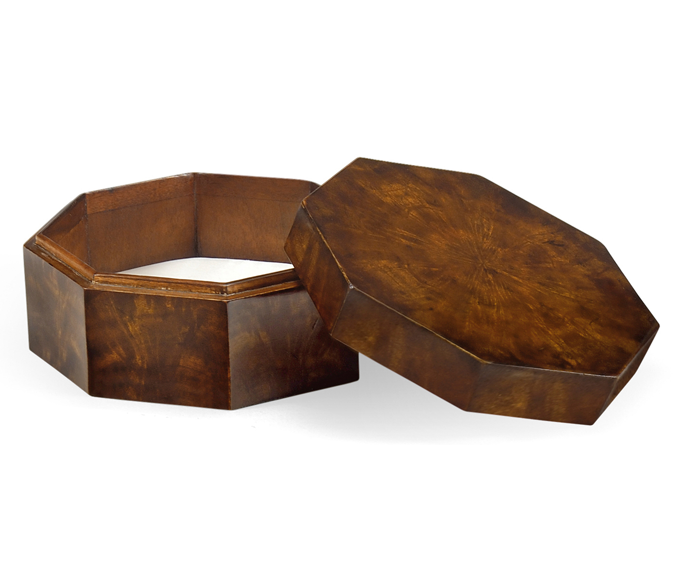 Octagonal Mahogany Crotch Veneer Box