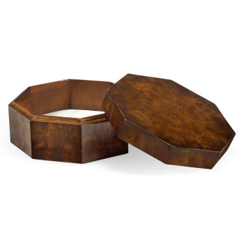 Octagonal Mahogany Crotch Veneer Box