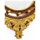 Regency walnut & gilt round convex églomisé mirror (Small)