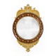 Regency walnut & gilt round convex églomisé mirror (Small)