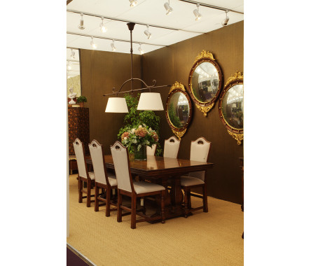 Regency walnut & gilt round convex églomisé mirror (Medium)