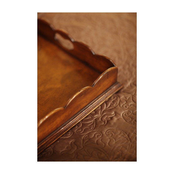 Scalloped Edge Walnut Tray