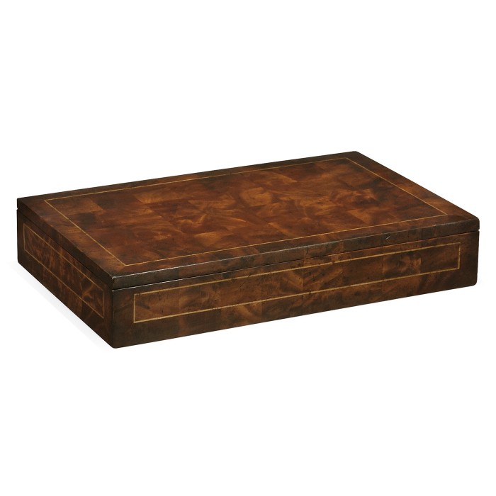 Placemats Box with Patchwork Crotch Mahogany Veneer