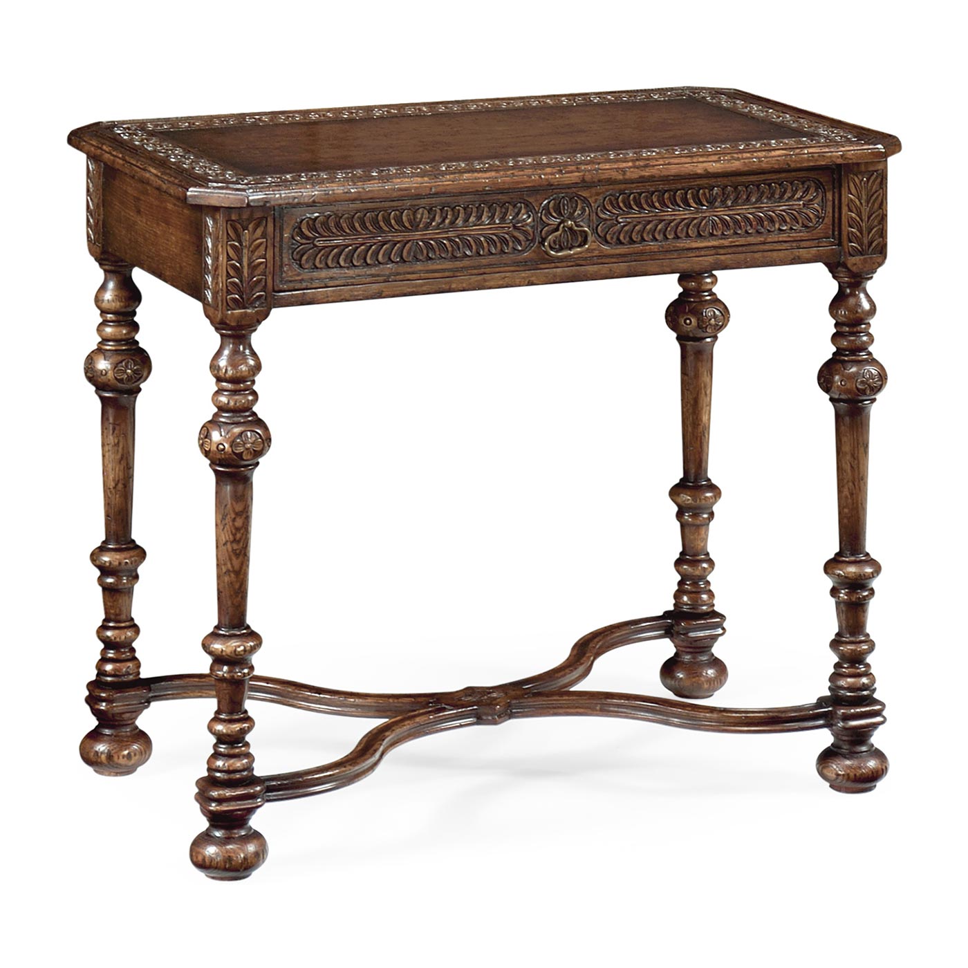 Chip Carved Dark Oak Rectangular Side Table